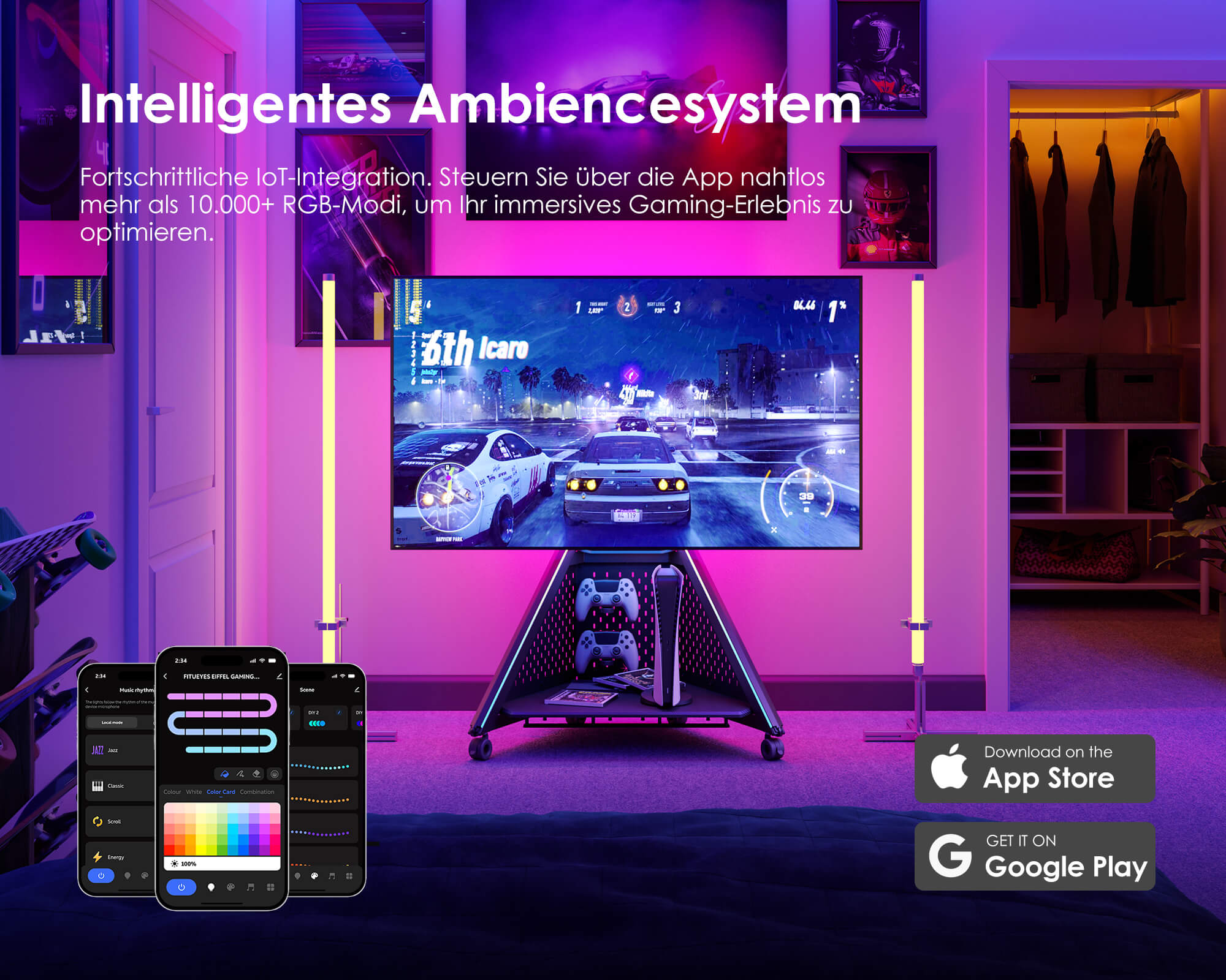 Eiffel Gaming FT65 TV-standaard met Wielen