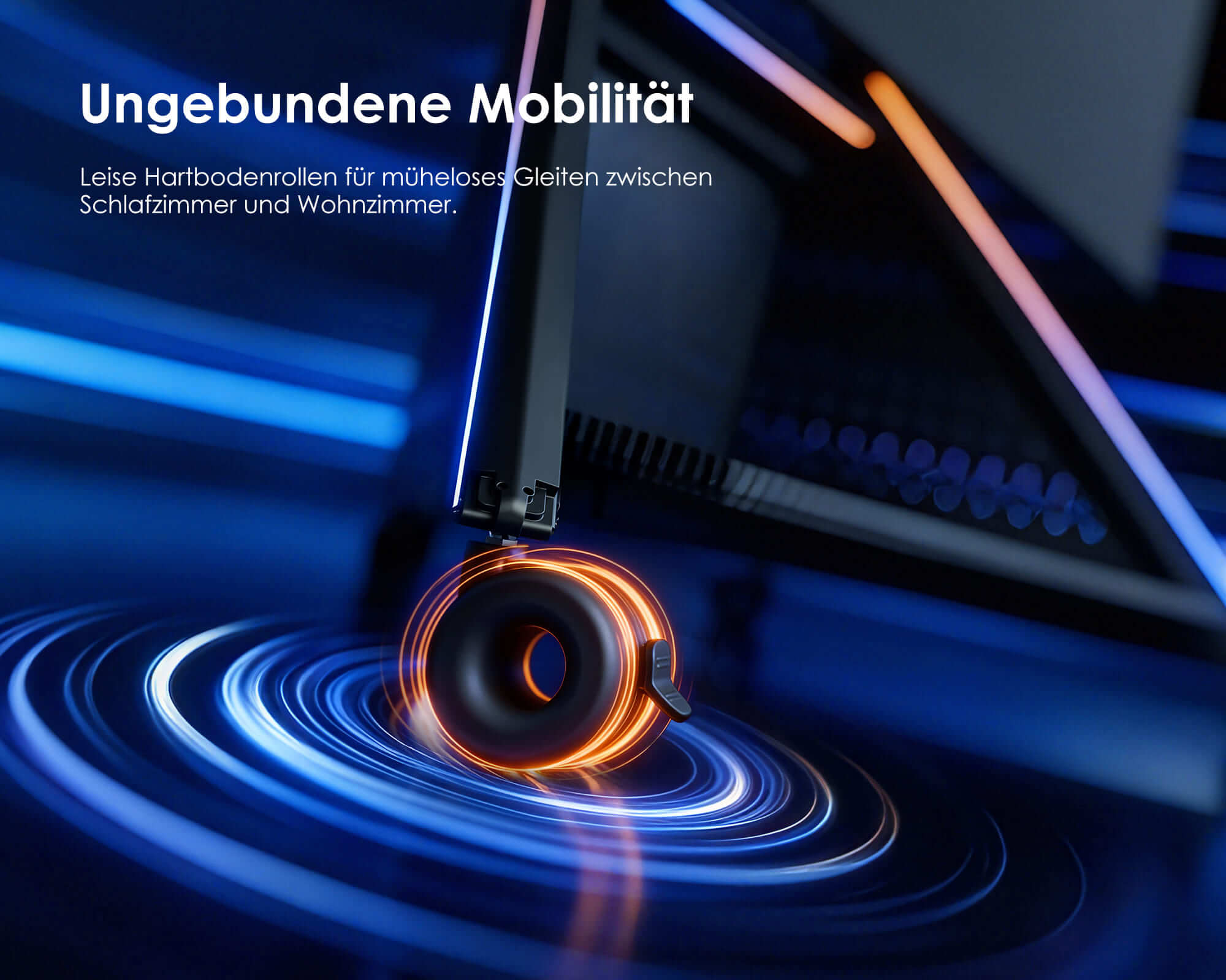 Tv-standaard op wielen voor flexibele verplaatsing, mobiel gebruik voor tv's van 32–65 inch