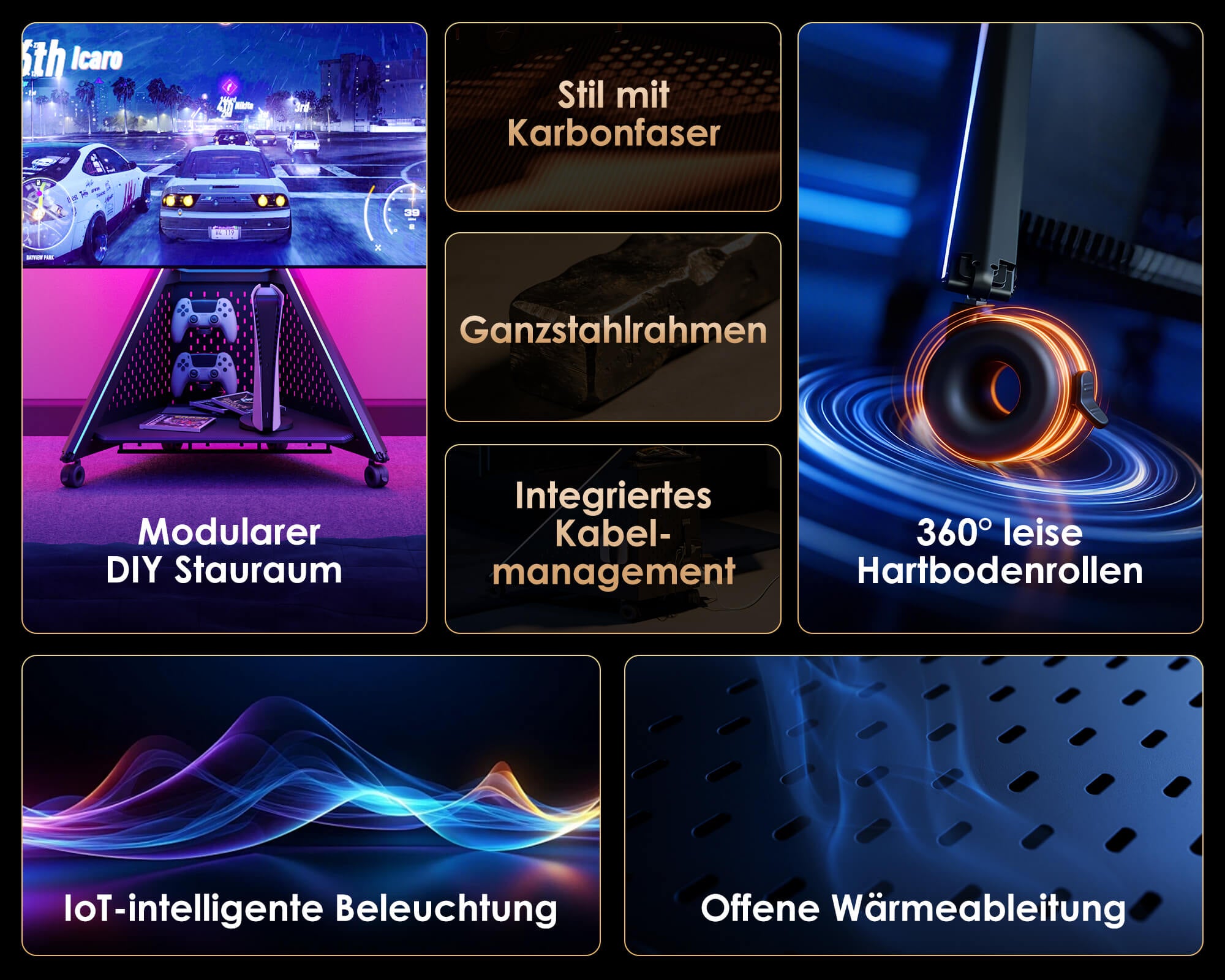 Eiffel Gaming FT65 TV-standaard met Wielen