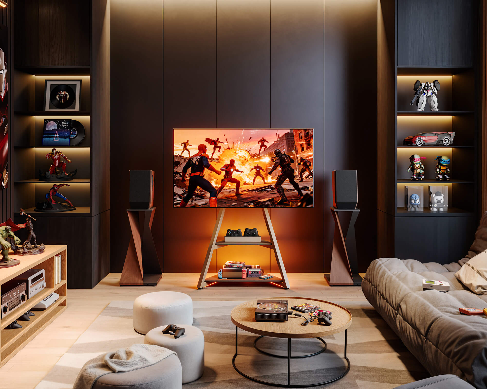 Eiffel TV Ständer mit Ambientebeleuchtung