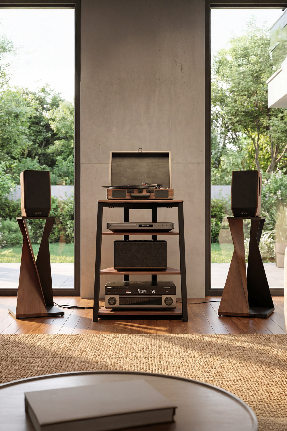 HIFI Rack und Speakerstand Walnut FITUEYES