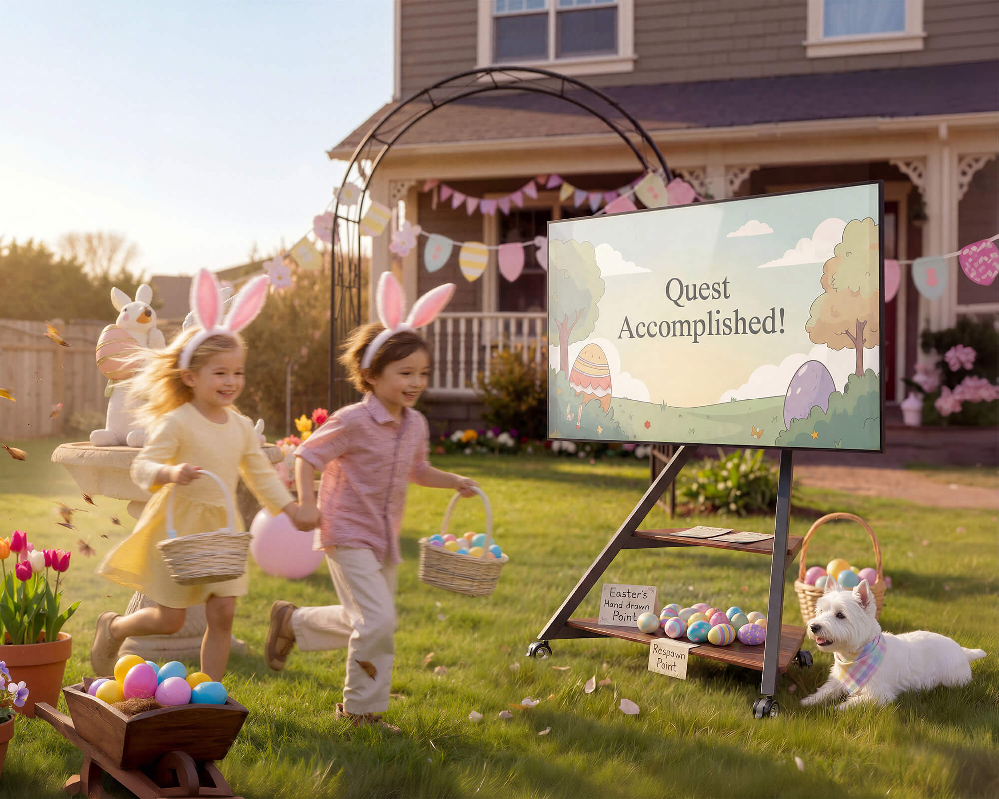 Oster Fernsehstaender Easter Eggs suchen