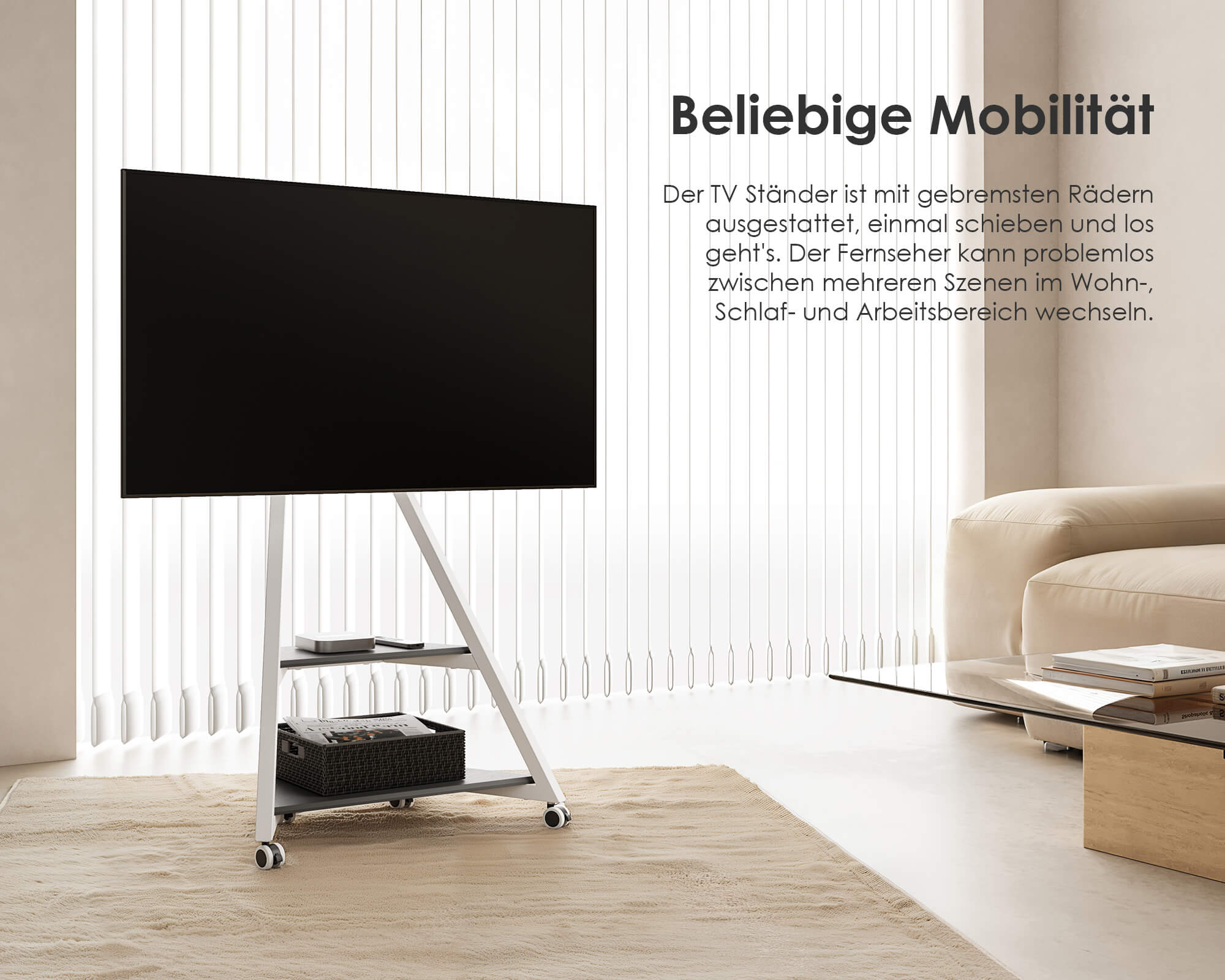 Eiffel FT65 Supporto tv da terra con ruote