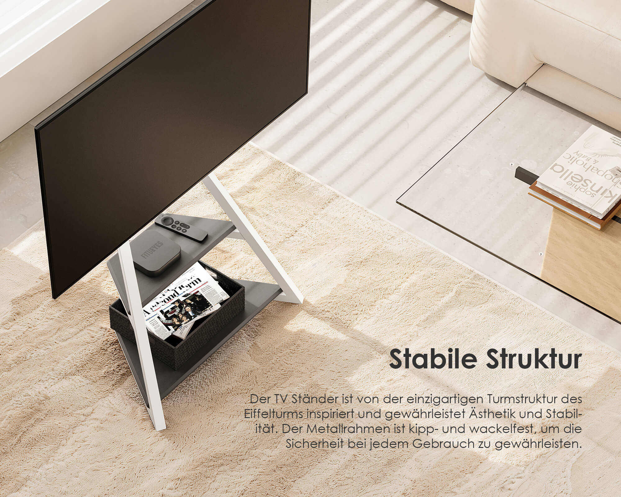 Eiffel FT65 Supporto tv da terra con ruote