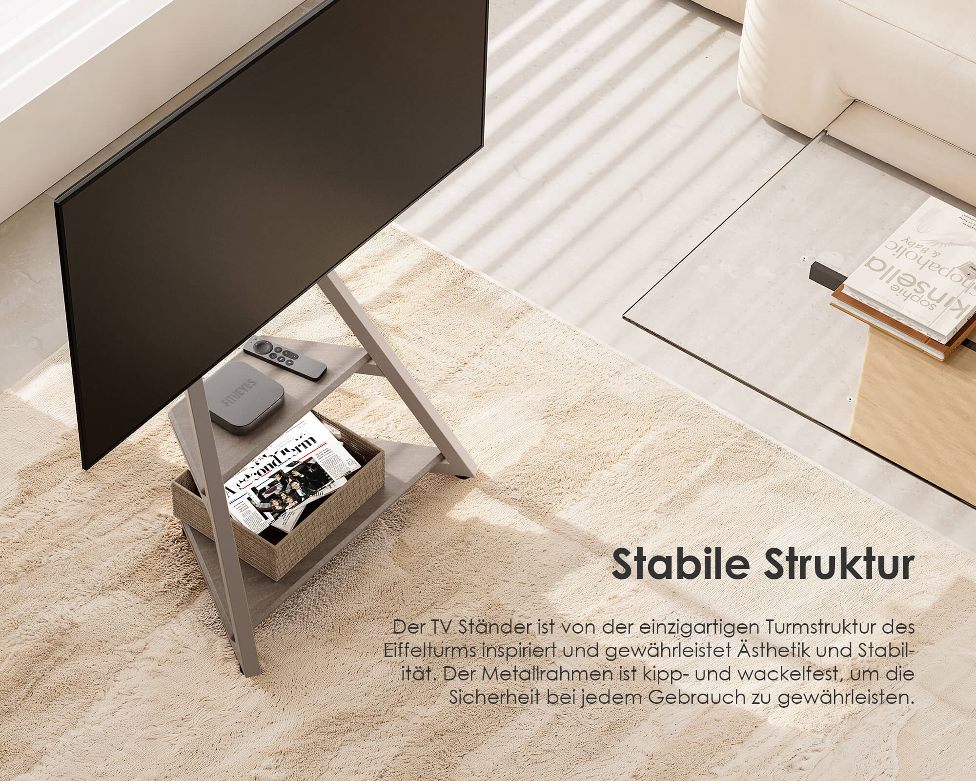 Eiffel FT65 Supporto tv da terra con ruote