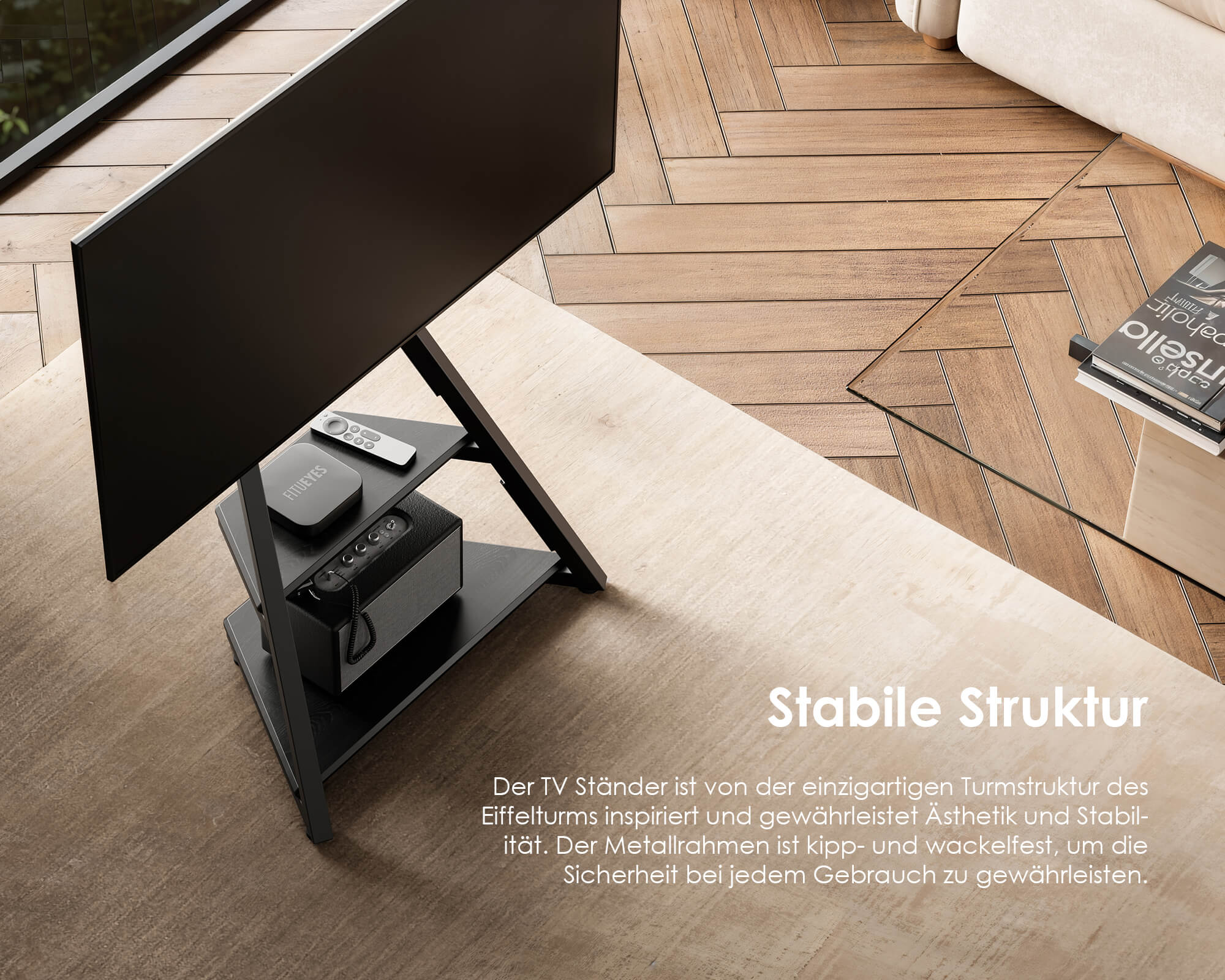 Eiffel TV Ständer mit Ambientebeleuchtung