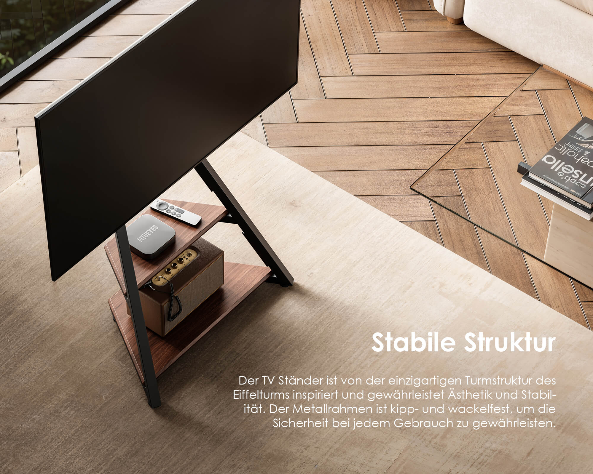 Eiffel TV Ständer mit Ambientebeleuchtung