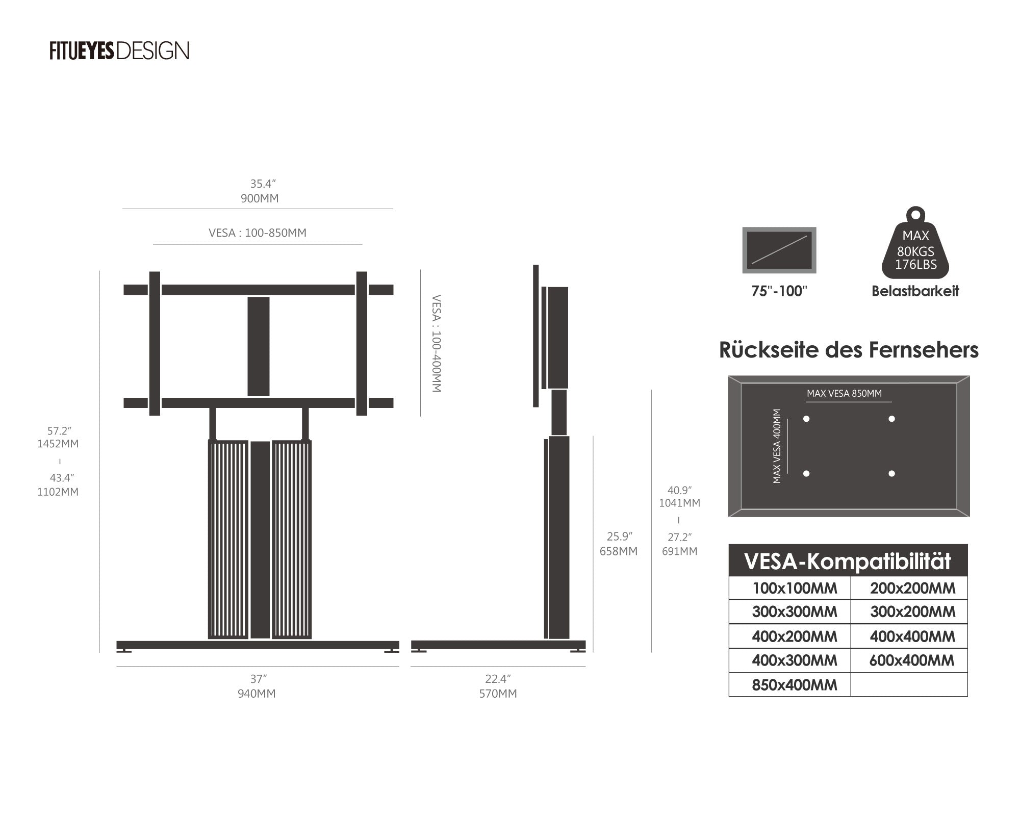 Cantor FT100 Floor TV Stand