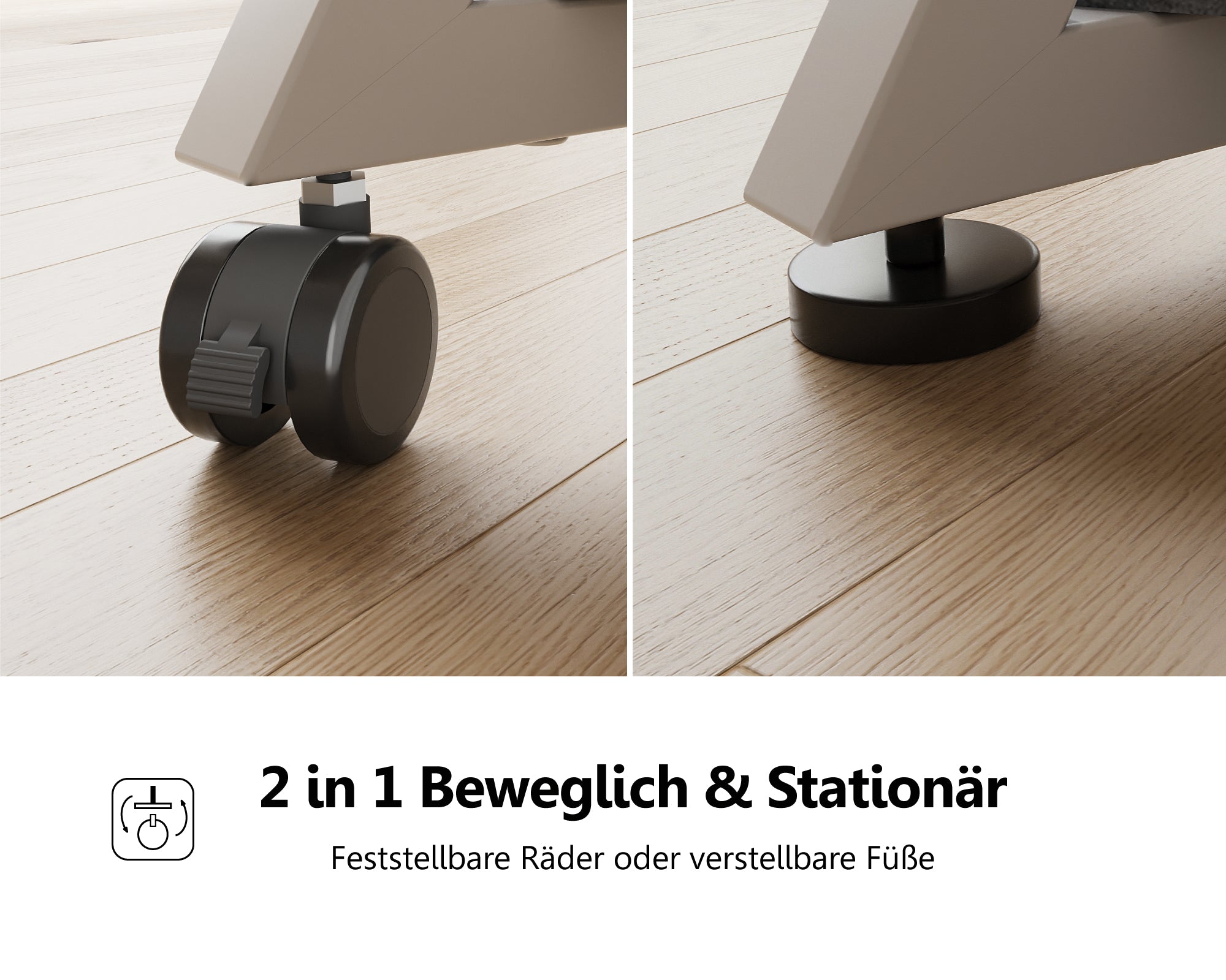 Kamelfarbener frei beweglicher TV-Ständer