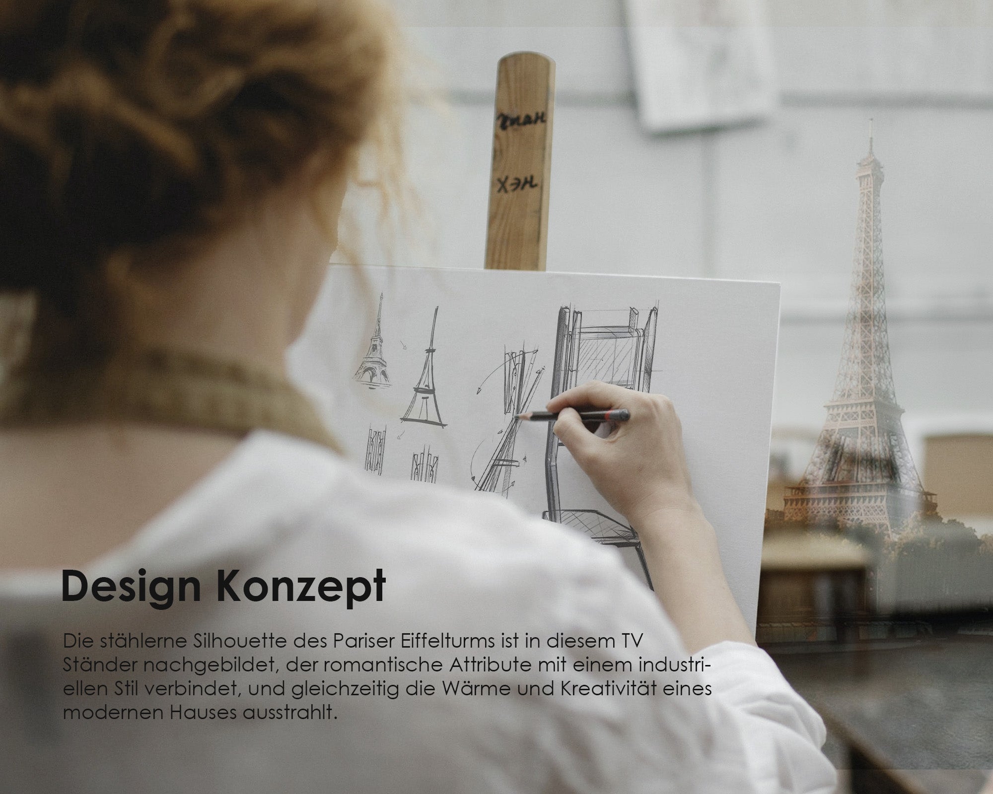 Modern, elegant Eiffel TV stand design