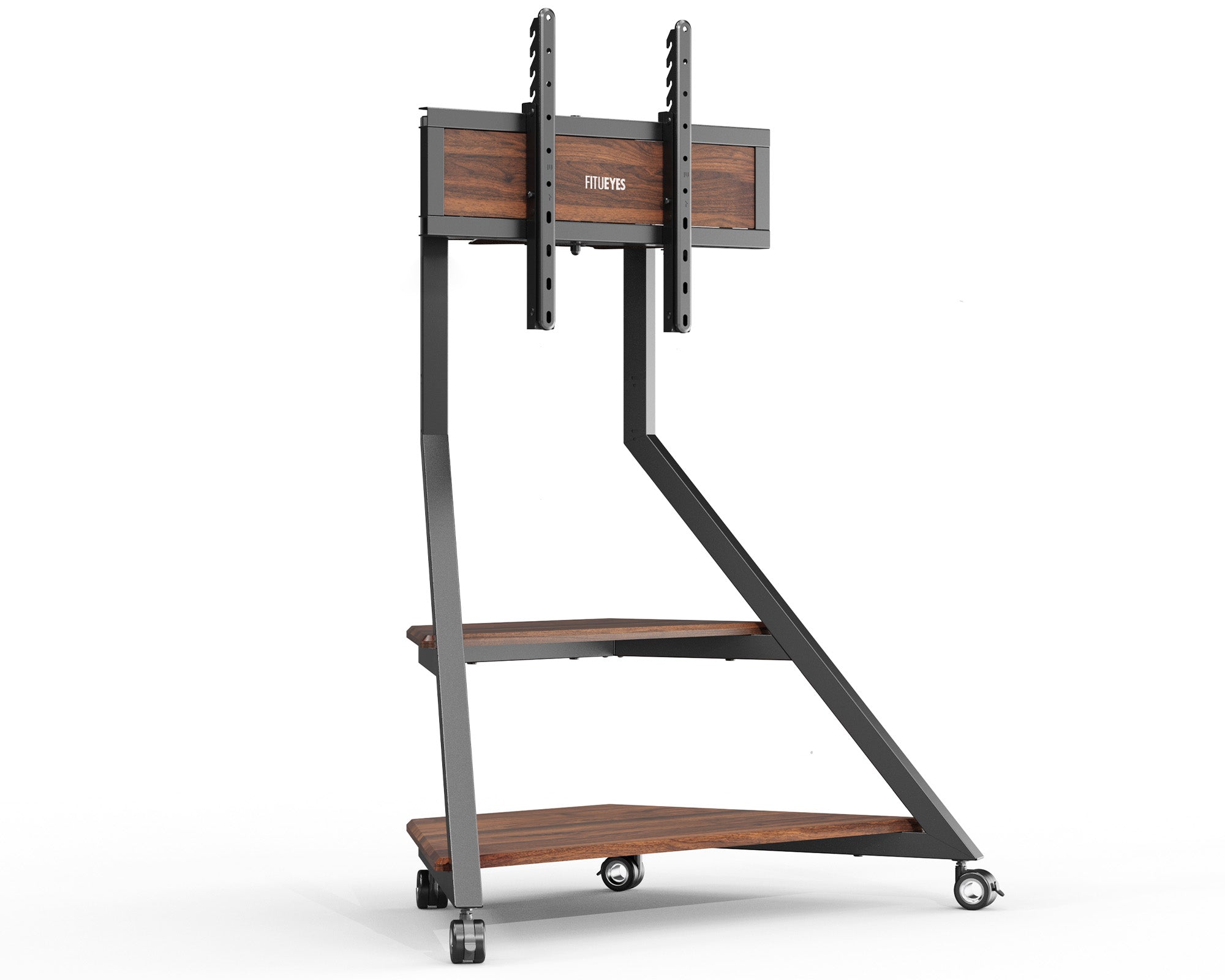 TV stand with elegant wood design and metal frame