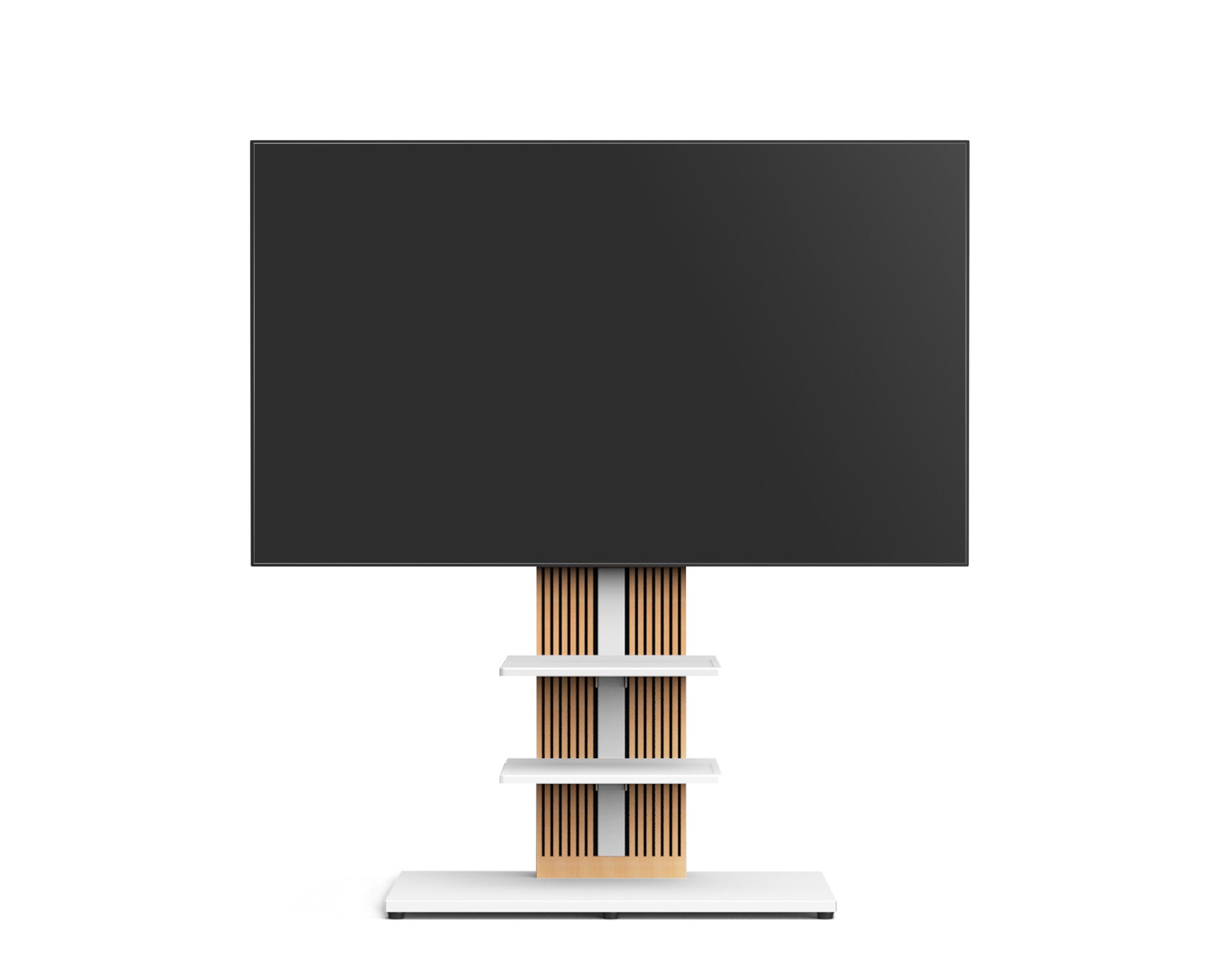 Weißer TV-Ständer mit zwei Ablagen