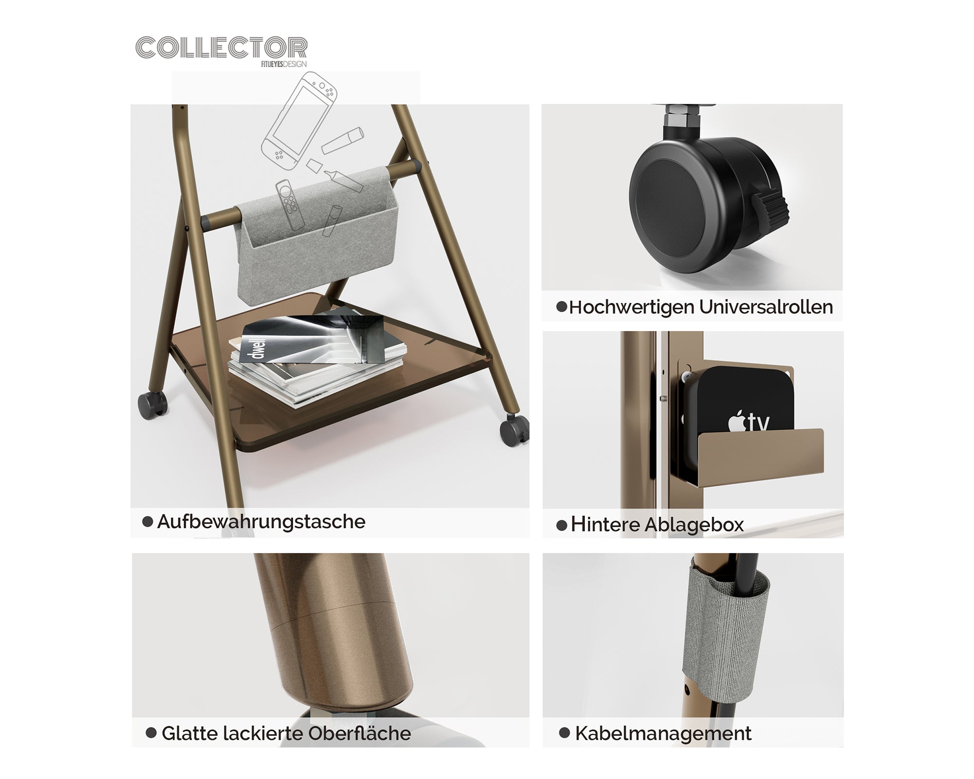 Collector TC65 Supporto tv da terra con ruote