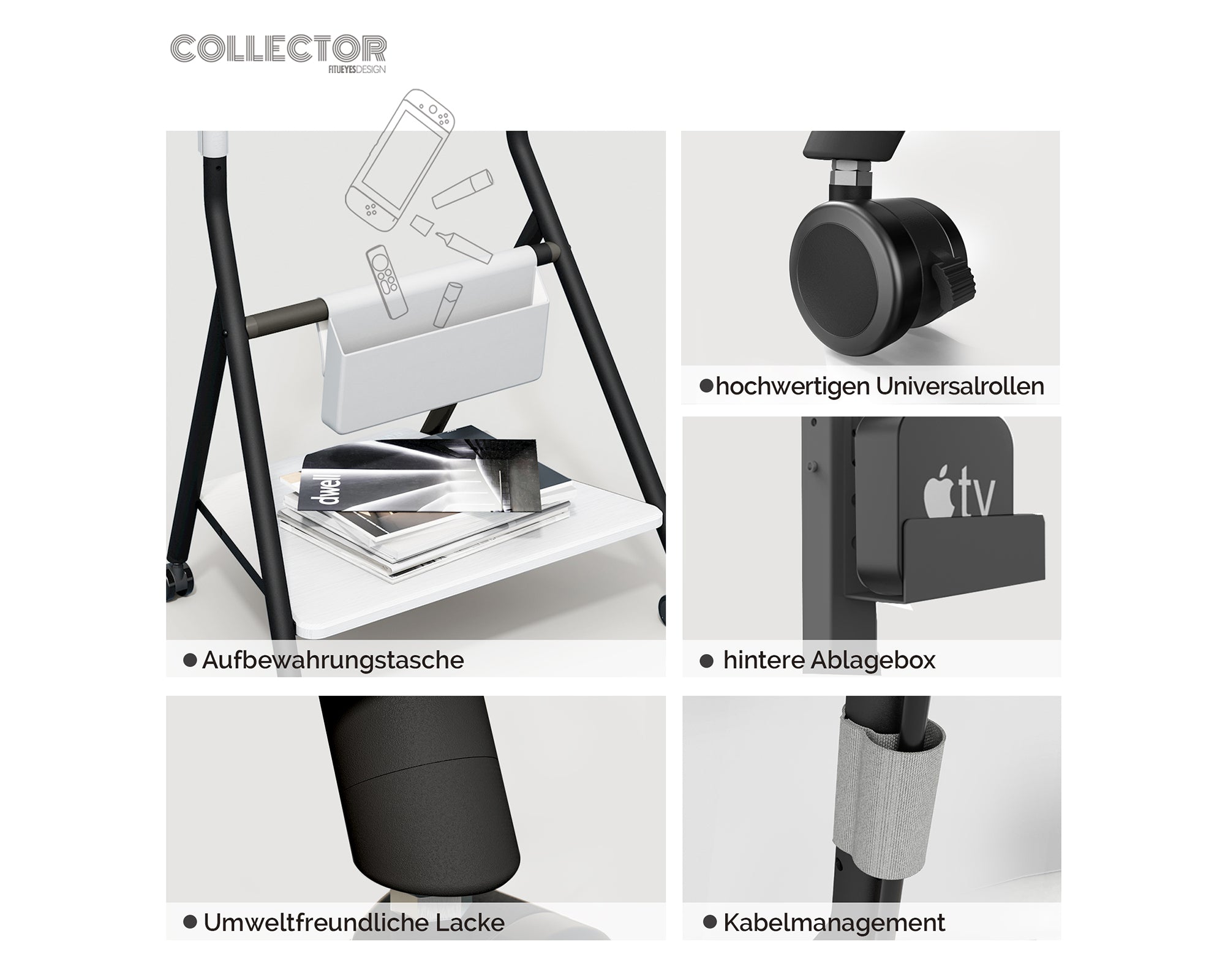 Collector TC65 Support TV à Roulettes