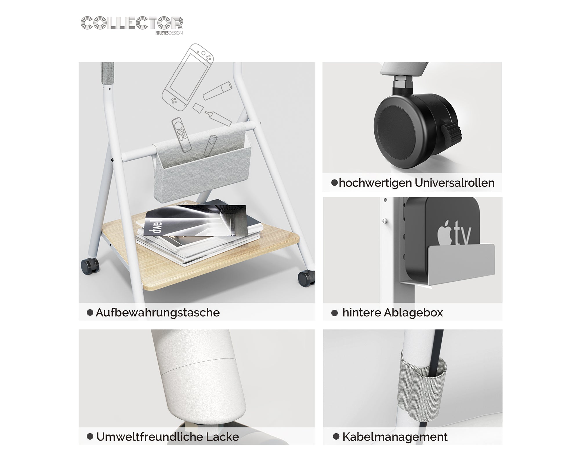 Collector TC65 Supporto tv da terra con ruote