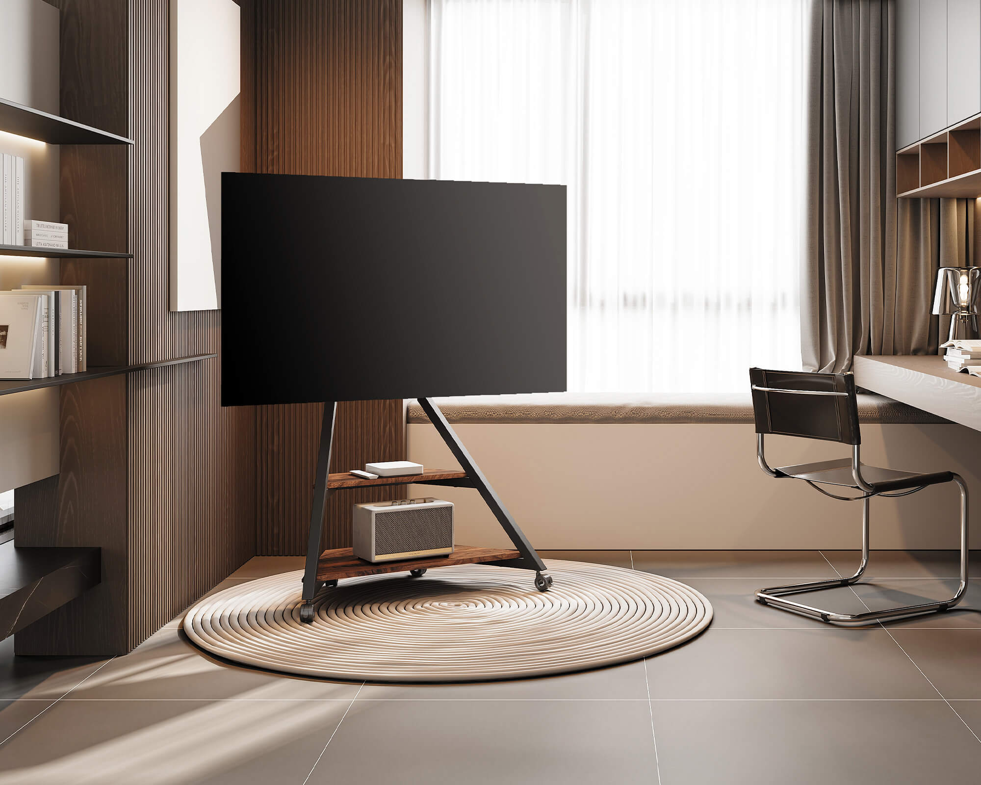 Eiffel V2 FT88 Floor TV Stand with Wheels