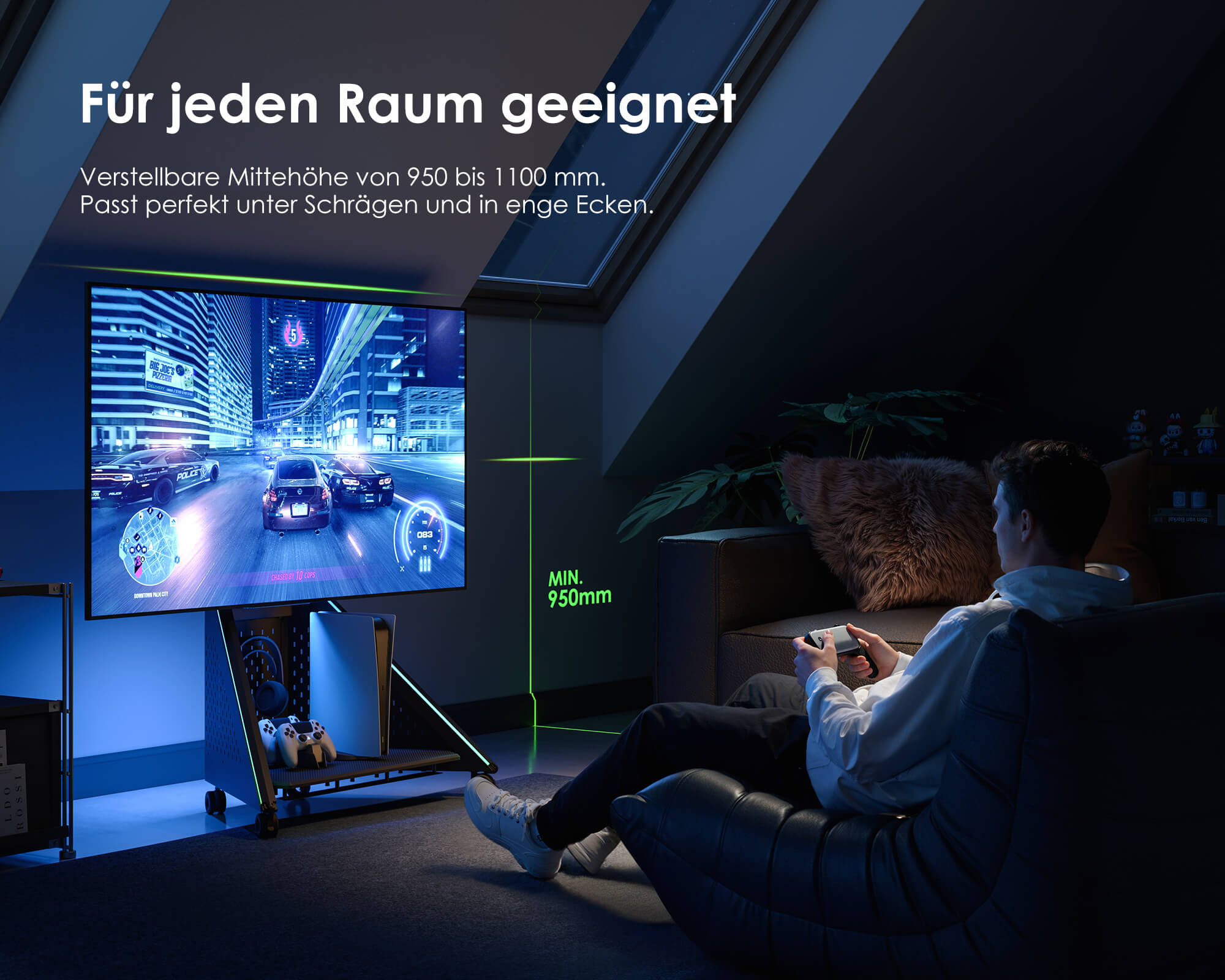 Eiffel Gaming FT65 Support TV avec Roulettes