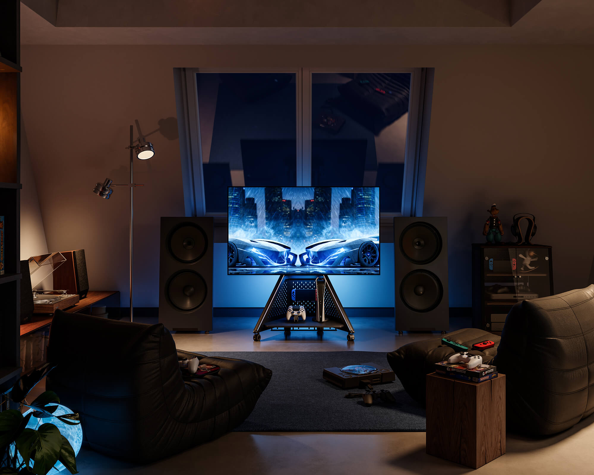 Eiffel Gaming FT65 Support TV avec Roulettes