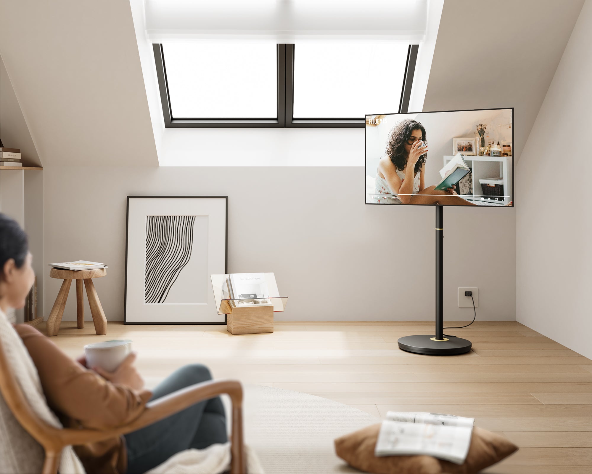 Master V2 FT48 Floor TV Stand with Wheels