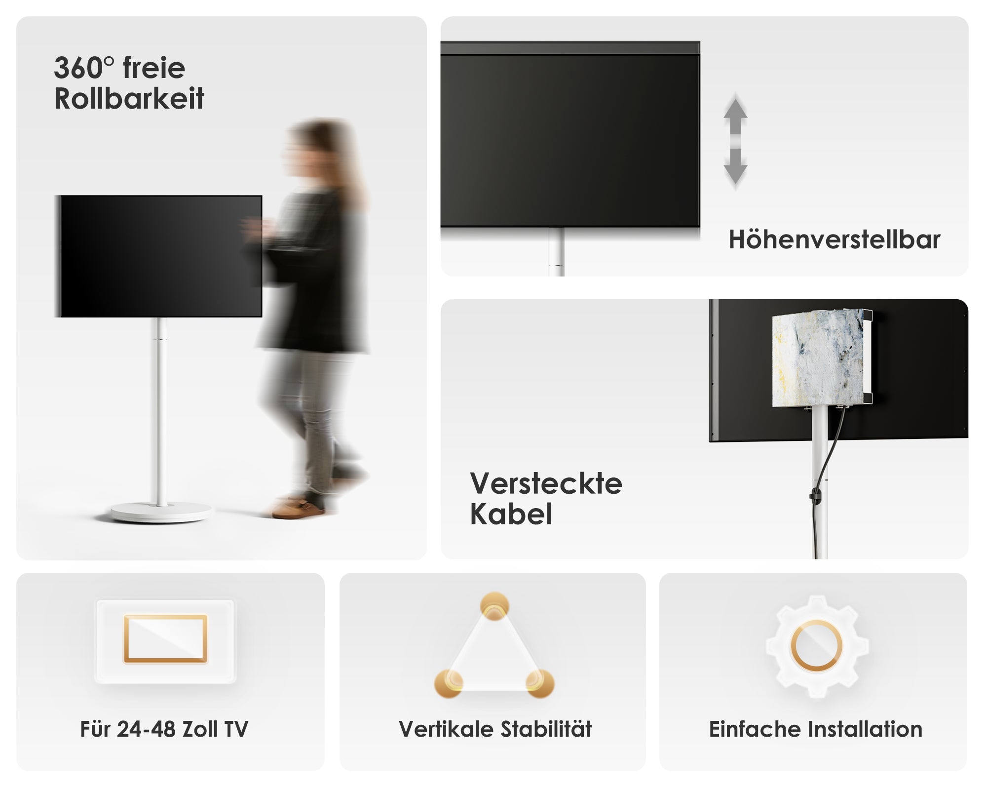 Master V2 FT48 Floor TV Stand with Wheels