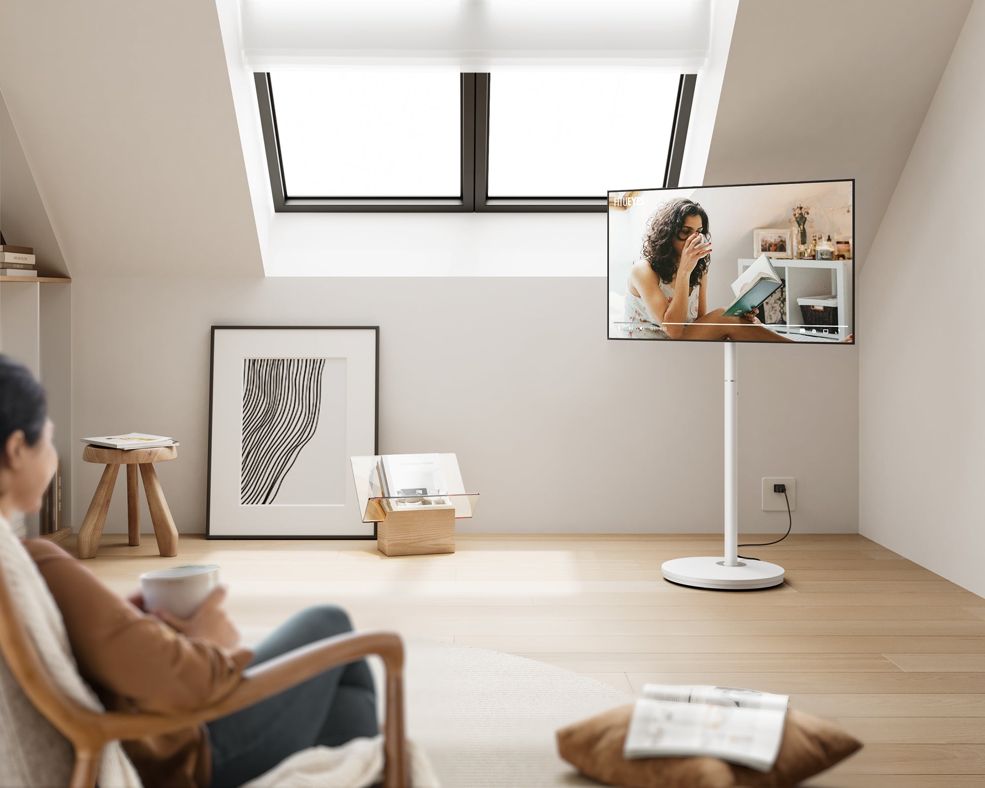 Master V2 FT48 Floor TV Stand with Wheels