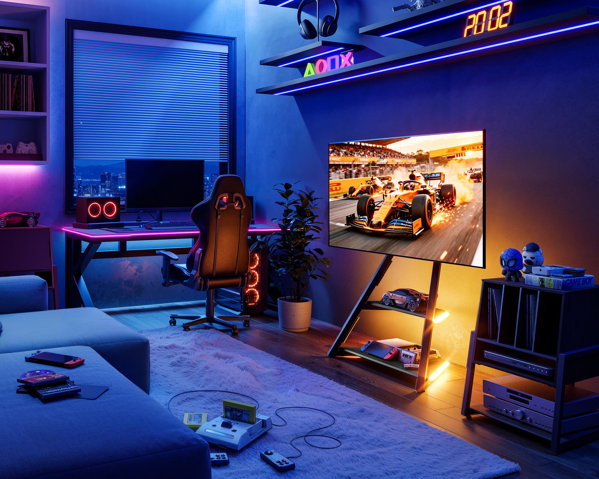 Eiffel TV Ständer mit Ambientebeleuchtung