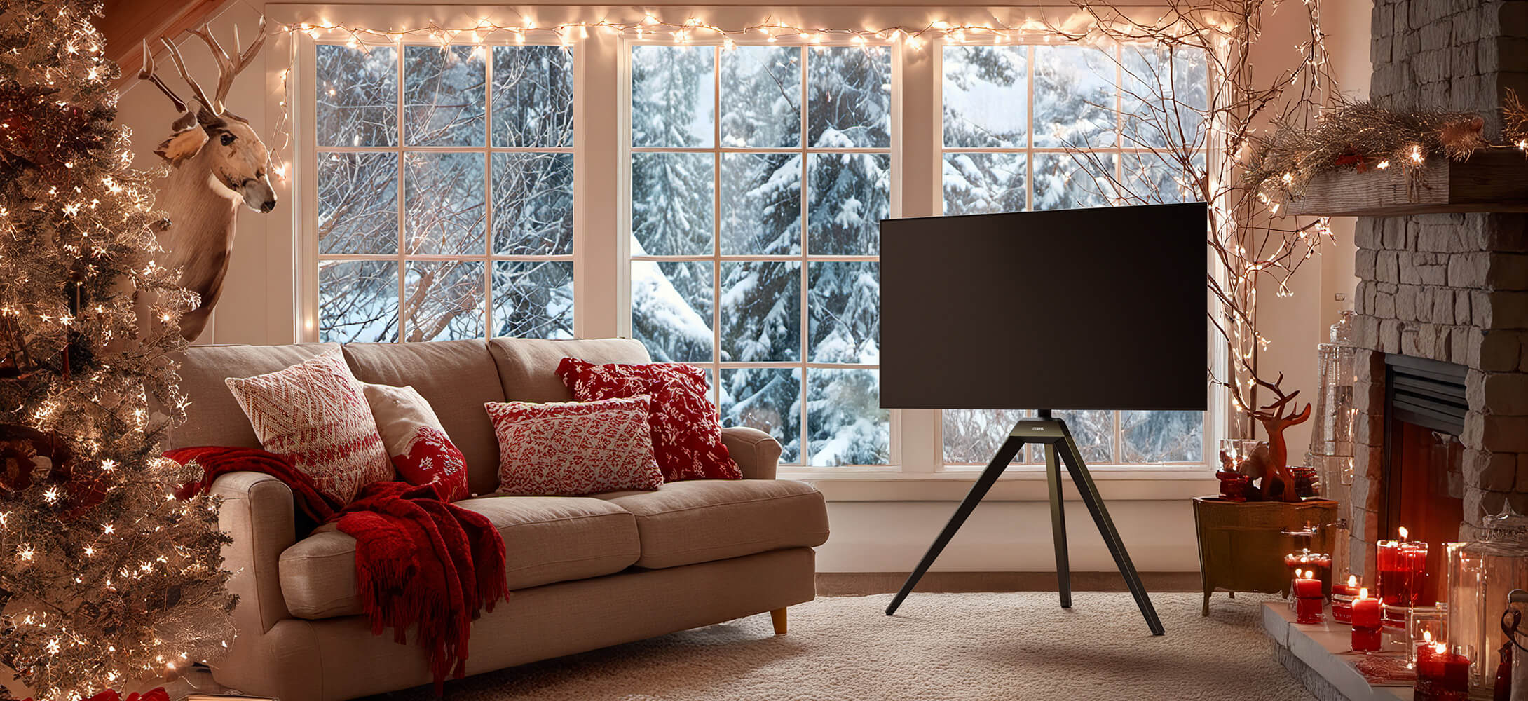 Holz TV Staffelei mit Höhenverstellung