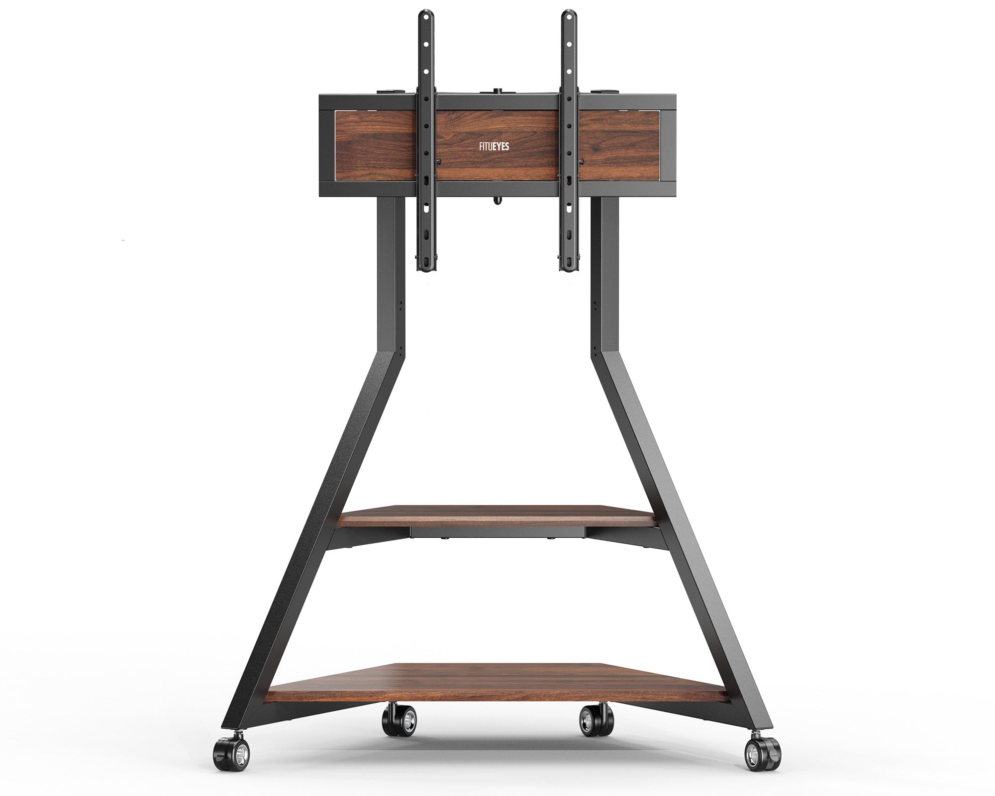 Stabiler TV-Ständer mit elegantem Holz-Design und Metallrahmen 