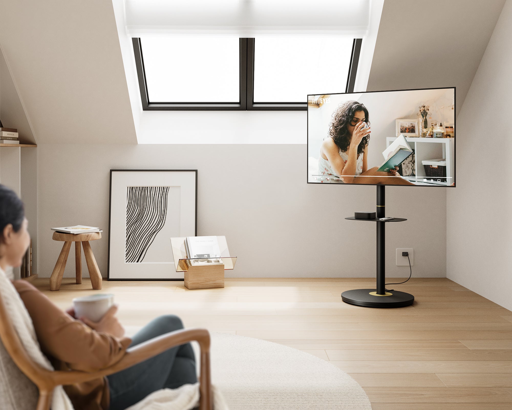 Master Floor TV Stand Plate Shelf