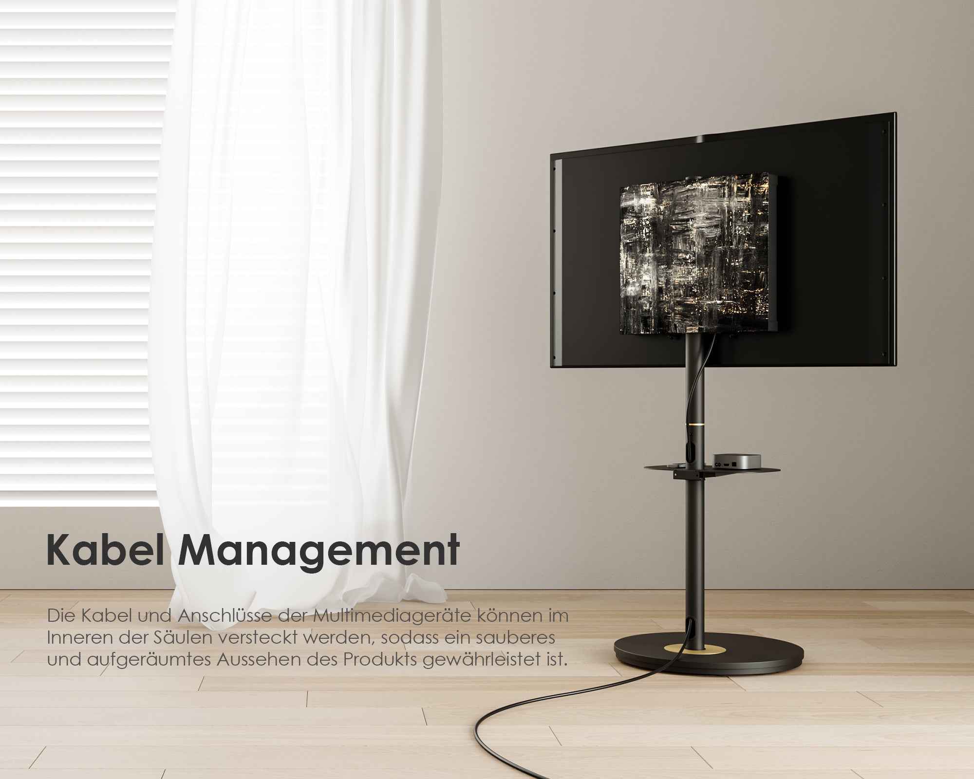 Master Floor TV Stand Plate Shelf