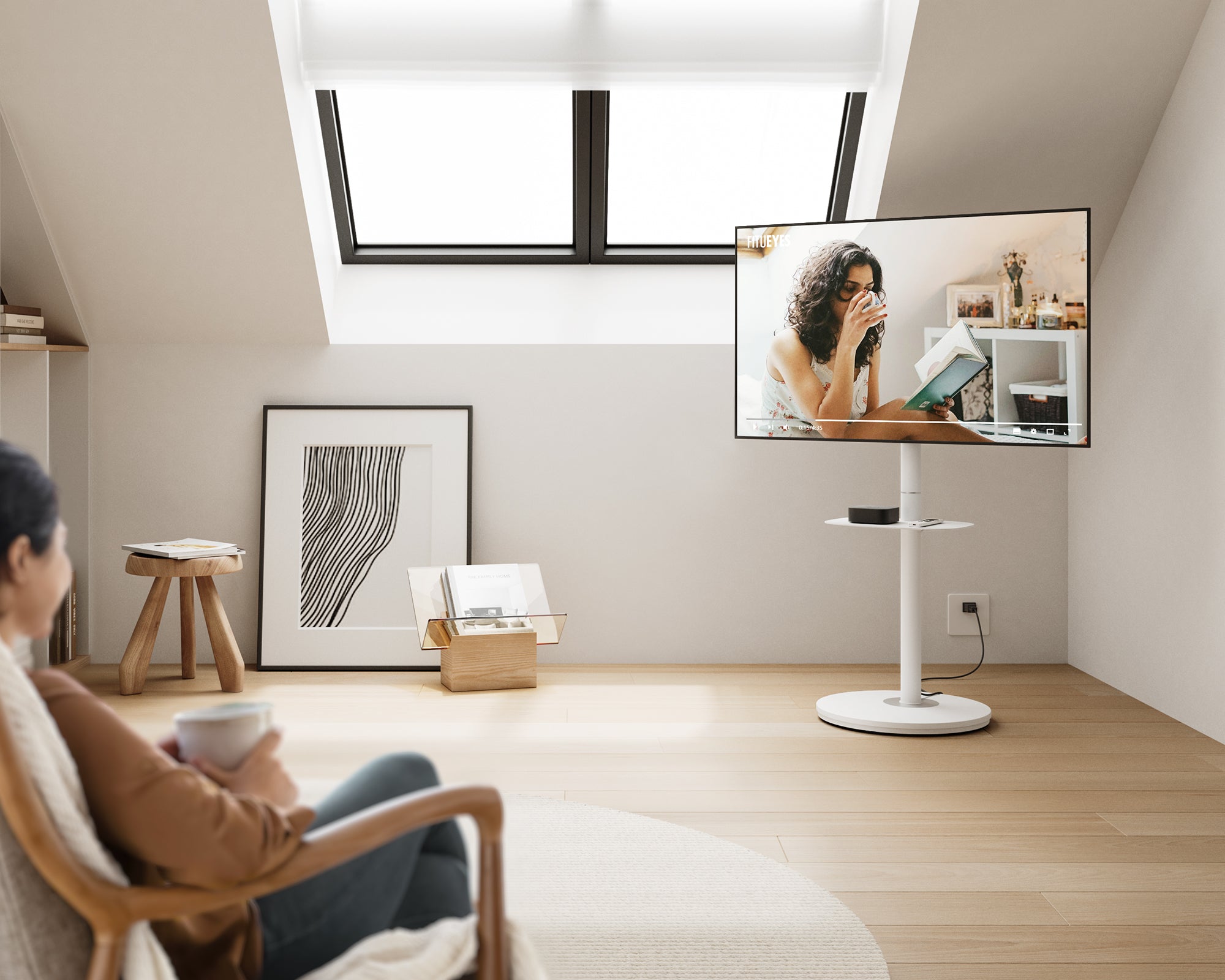 Master Floor TV Stand Plate Shelf
