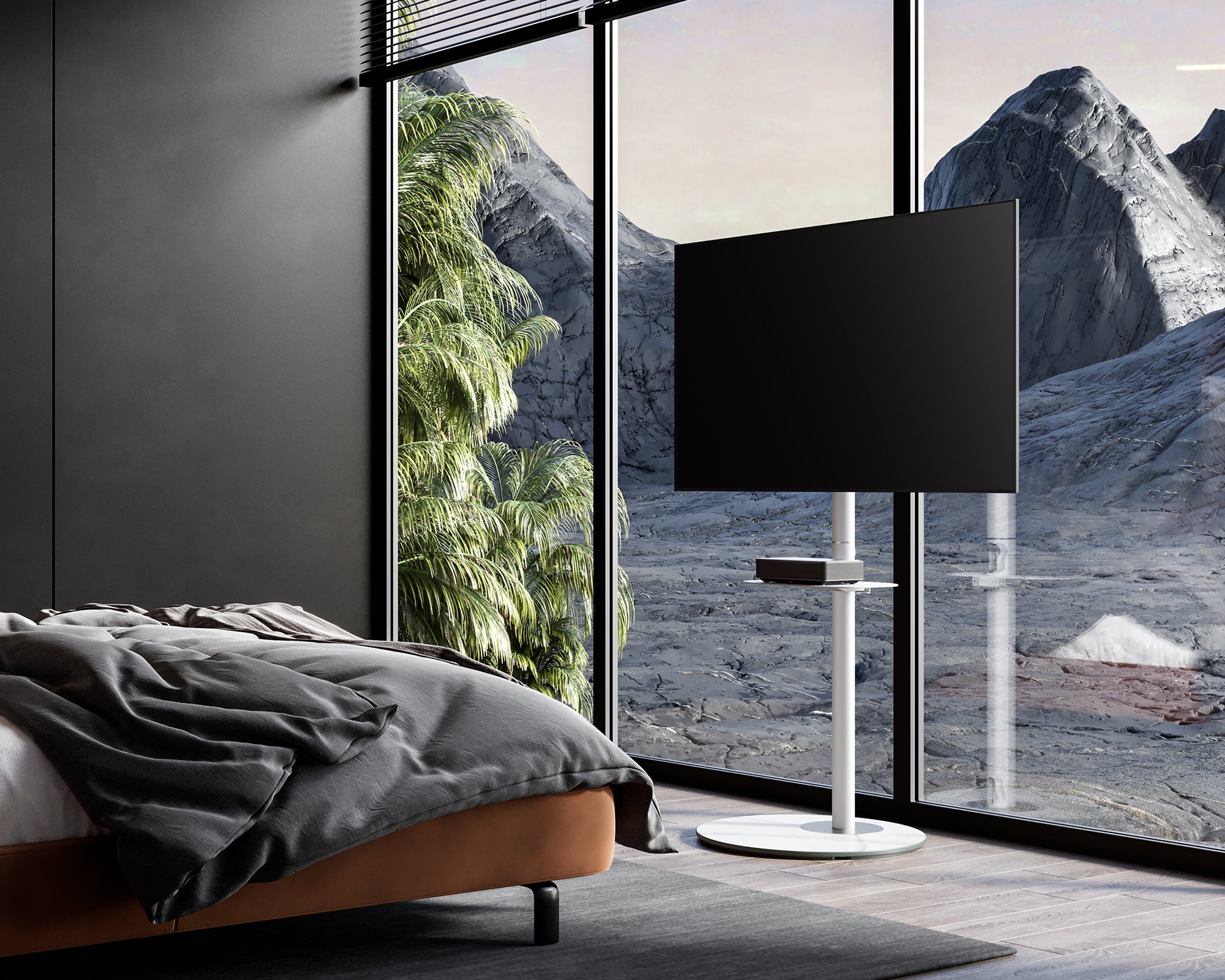 Master Floor TV Stand Plate Shelf